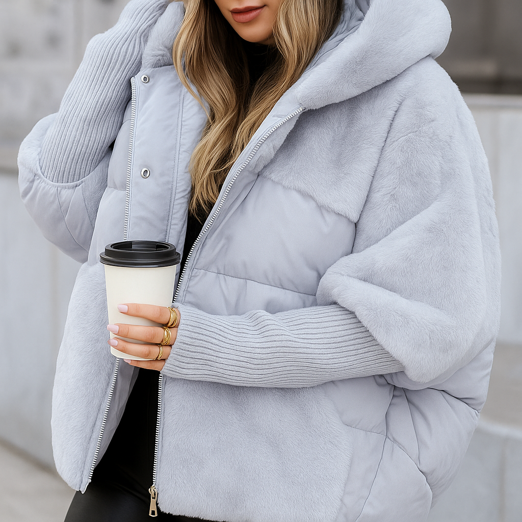 LIVIÁ – Warme Pufferjas met Luxe Bontdetail