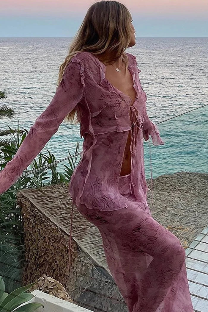 Rosé Drift – Bohemian Skirt & Top