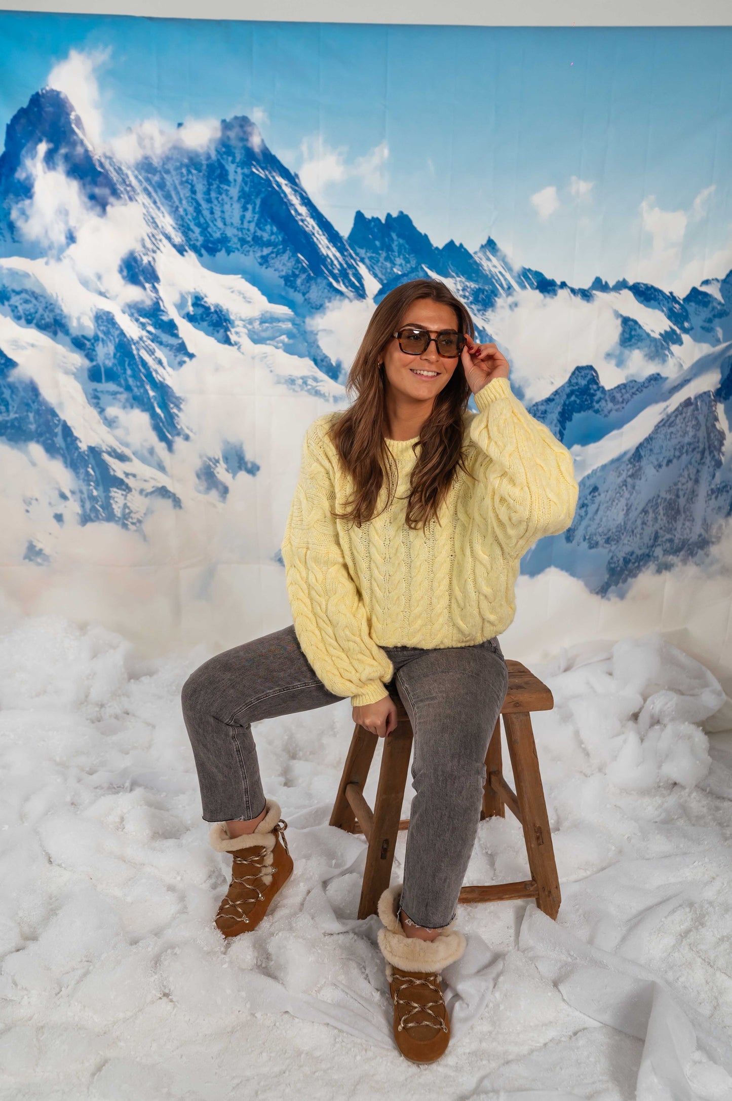 Hannah™ | Gele gebreide trui