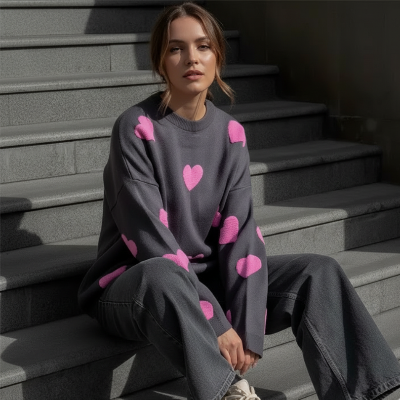 Isla Hearts - Trui van Wol in 5 kleuren