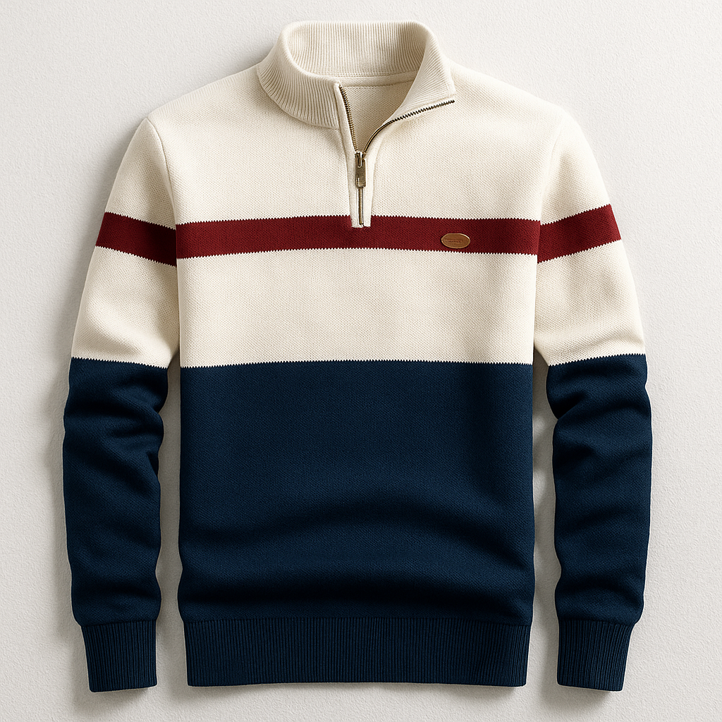 Jules – Klassieke Quarter-Zip Trui voor Heren