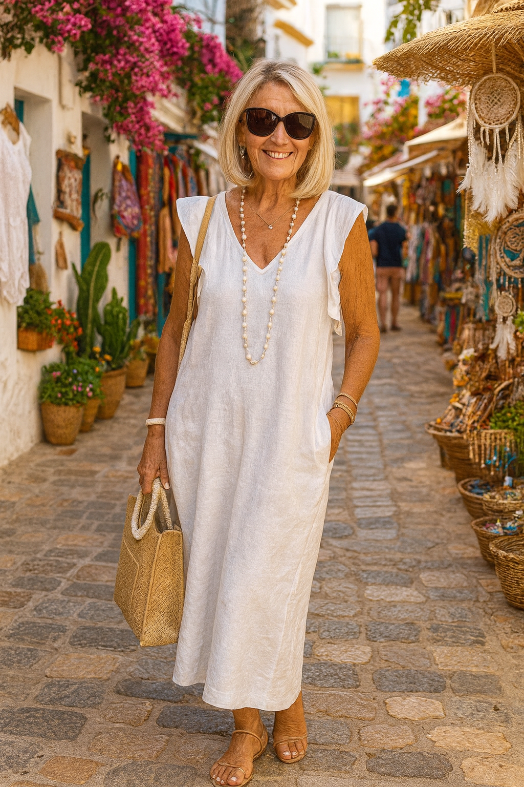 Marbella - Mouwloze Jurk met V-hals