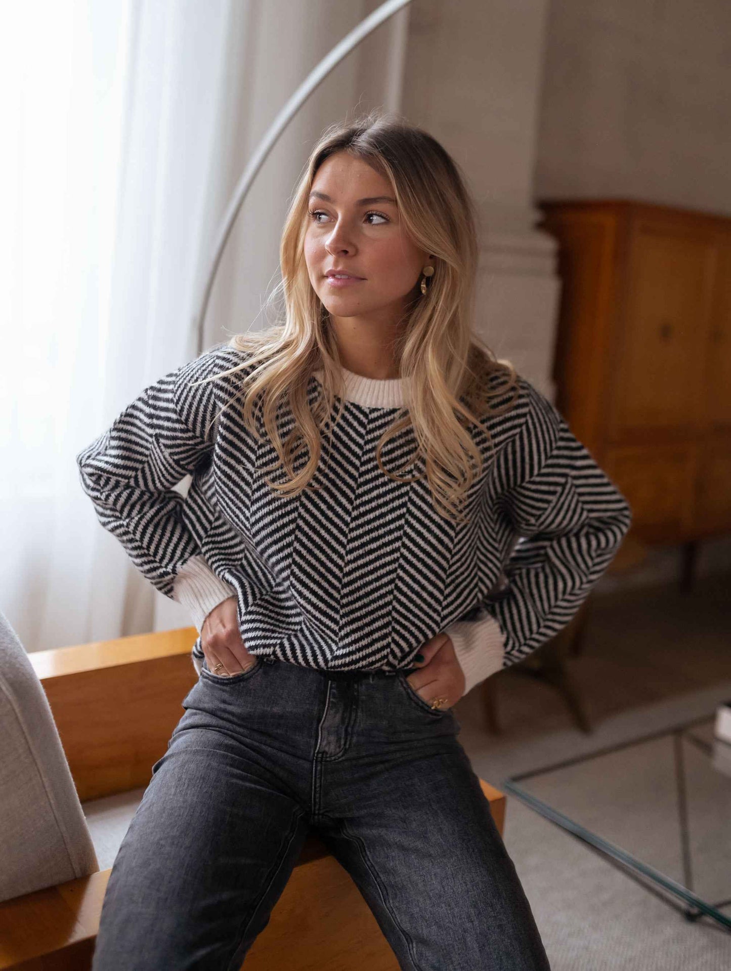 Lenya™ | Trui met gebreid patroon