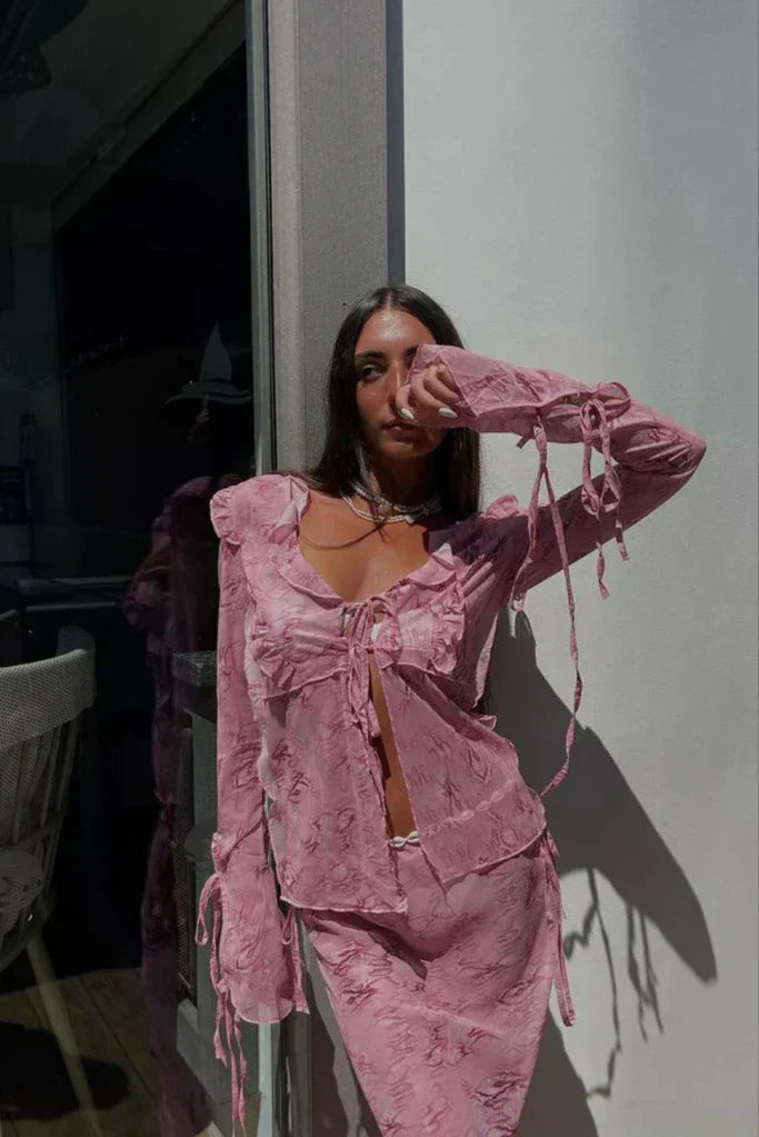 Rosé Drift – Bohemian Skirt & Top