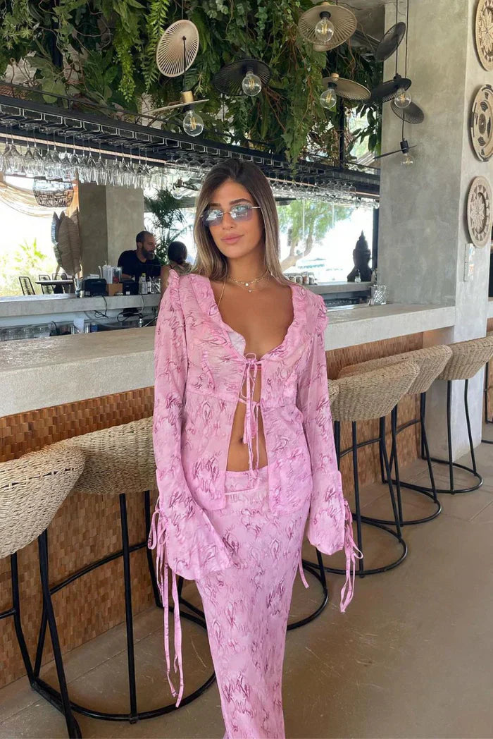 Rosé Drift – Bohemian Skirt & Top