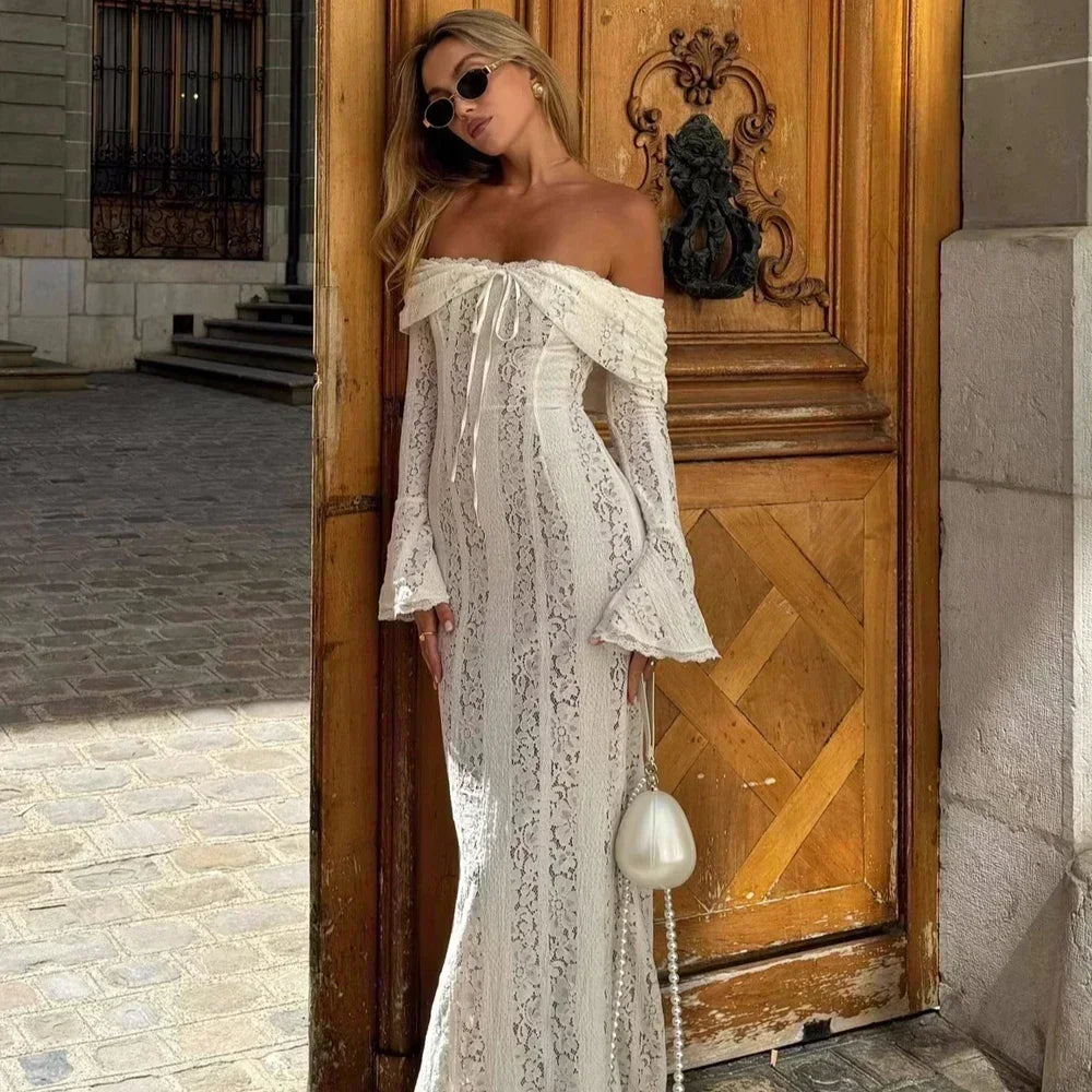 Suninheart White Off The Shoulder Dress 2025