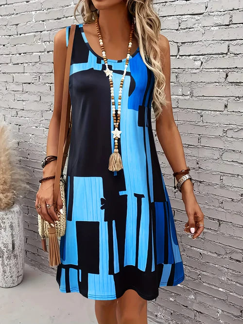 Boho Mosaic Mini Dress