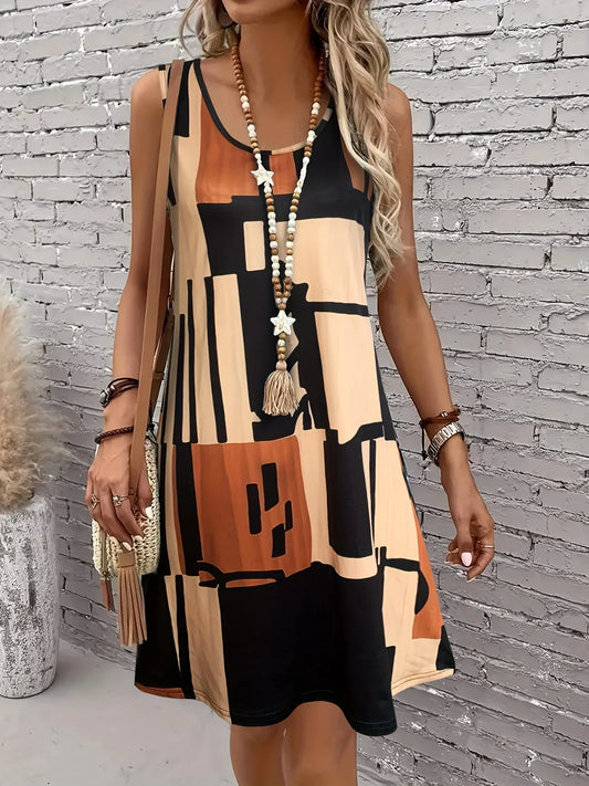 Boho Mosaic Mini Dress