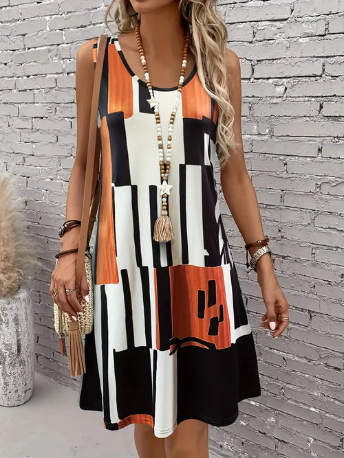 Boho Mosaic Mini Dress